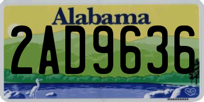 AL license plate 2AD9636