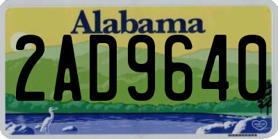 AL license plate 2AD9640