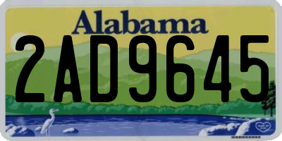 AL license plate 2AD9645