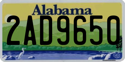 AL license plate 2AD9650