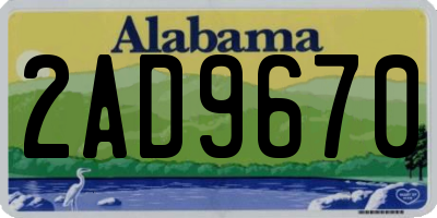 AL license plate 2AD9670