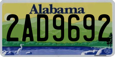 AL license plate 2AD9692