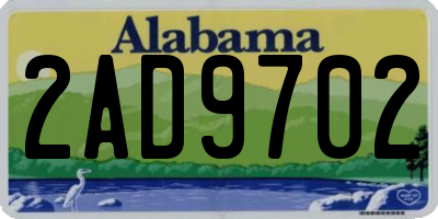 AL license plate 2AD9702