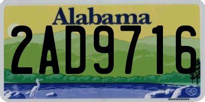 AL license plate 2AD9716