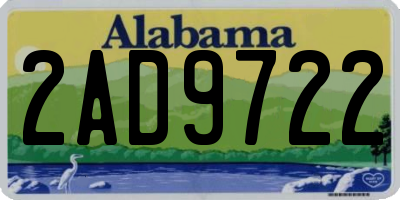 AL license plate 2AD9722