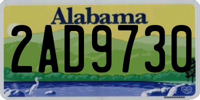 AL license plate 2AD9730
