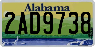 AL license plate 2AD9738