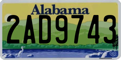 AL license plate 2AD9743