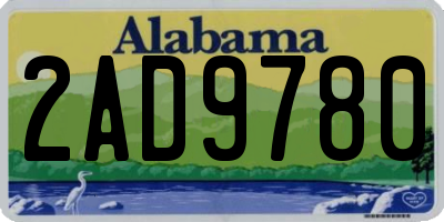 AL license plate 2AD9780