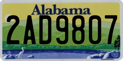 AL license plate 2AD9807