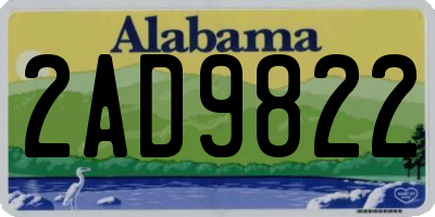 AL license plate 2AD9822