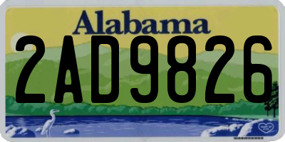 AL license plate 2AD9826