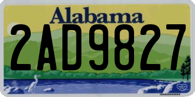 AL license plate 2AD9827