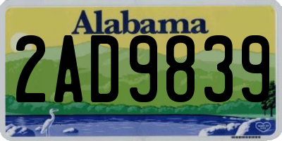 AL license plate 2AD9839