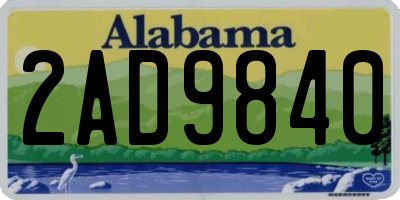 AL license plate 2AD9840