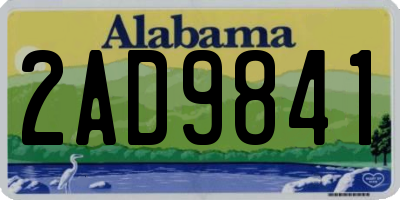 AL license plate 2AD9841