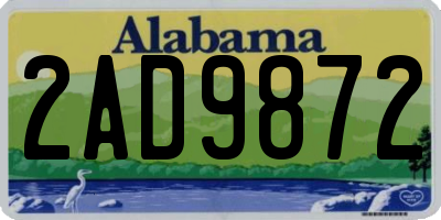 AL license plate 2AD9872