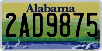 AL license plate 2AD9875