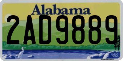 AL license plate 2AD9889