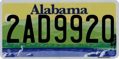 AL license plate 2AD9920
