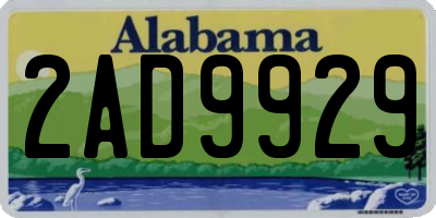 AL license plate 2AD9929