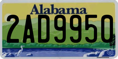 AL license plate 2AD9950