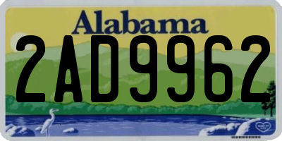 AL license plate 2AD9962