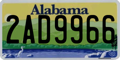 AL license plate 2AD9966