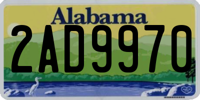 AL license plate 2AD9970