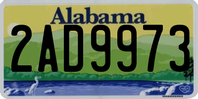 AL license plate 2AD9973