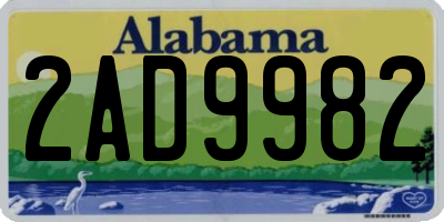 AL license plate 2AD9982