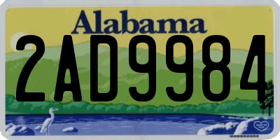 AL license plate 2AD9984