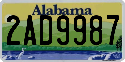AL license plate 2AD9987