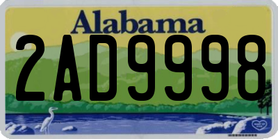 AL license plate 2AD9998