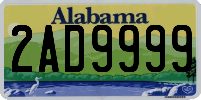 AL license plate 2AD9999