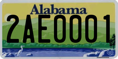 AL license plate 2AE0001