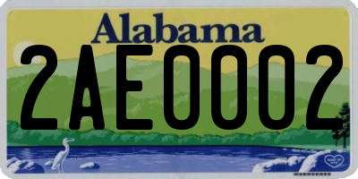 AL license plate 2AE0002