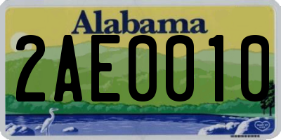 AL license plate 2AE0010