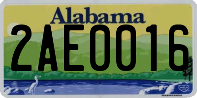 AL license plate 2AE0016