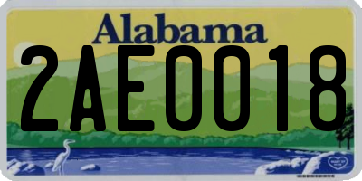 AL license plate 2AE0018