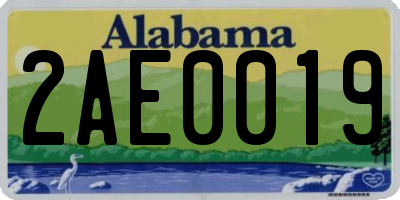 AL license plate 2AE0019