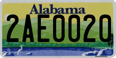 AL license plate 2AE0020