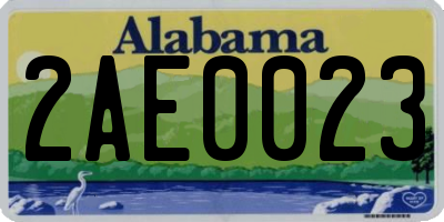 AL license plate 2AE0023