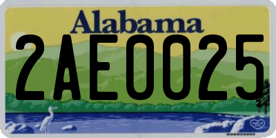 AL license plate 2AE0025