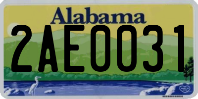 AL license plate 2AE0031