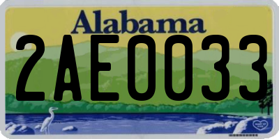 AL license plate 2AE0033