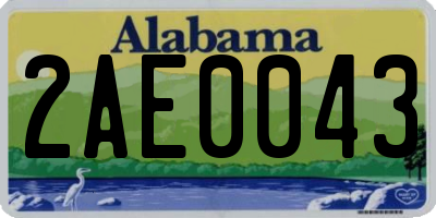 AL license plate 2AE0043