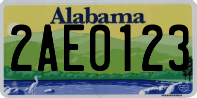 AL license plate 2AE0123