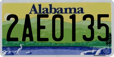AL license plate 2AE0135