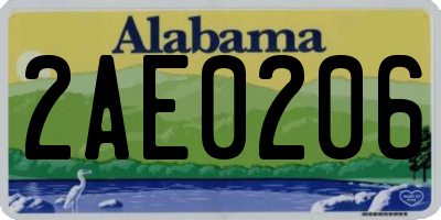 AL license plate 2AE0206